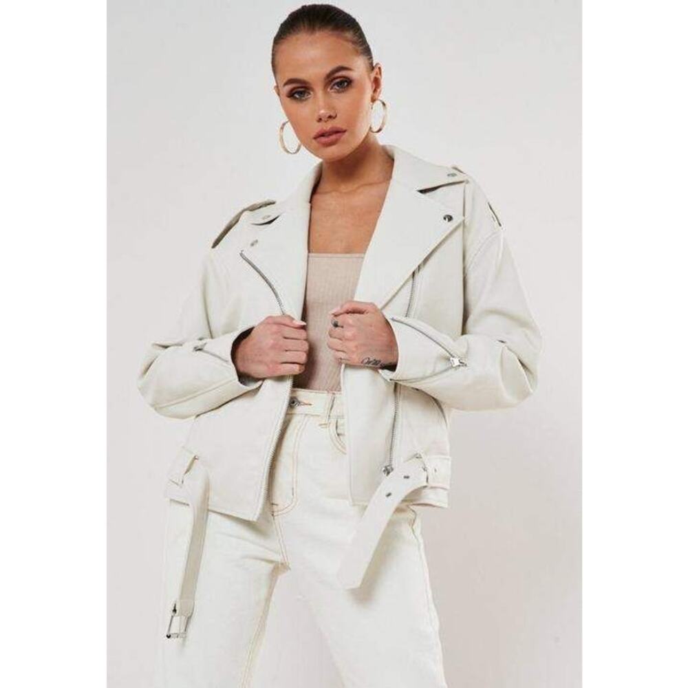 NEW! Missguided Buckled Biker Jacket Side Belt Closure - 4